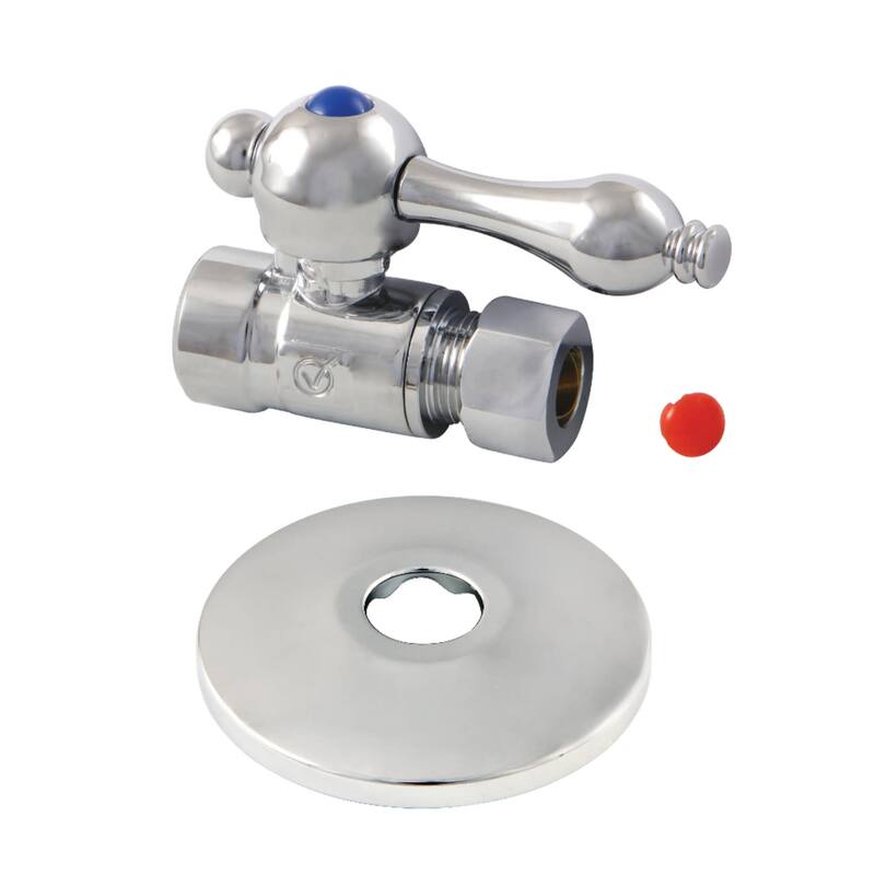 Kingston Brass 1-7/8" High Straight Stop Valve with Flange - Polished Chrome