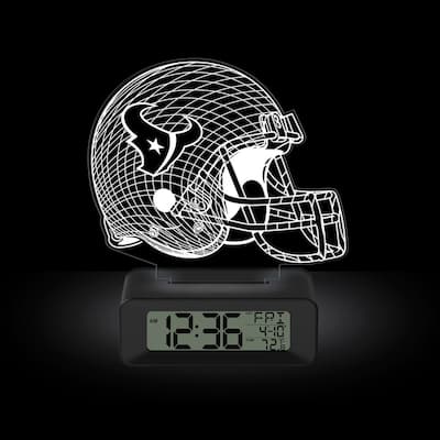 Game Time NFL Houston Texans Color-Changing Led 3d Illusion Alarm Clock with Temperature and Date