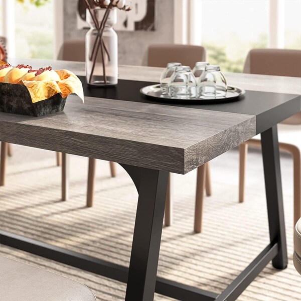 Dining Table for 8 People, 70.87-inch Rectangular Wood Kitchen