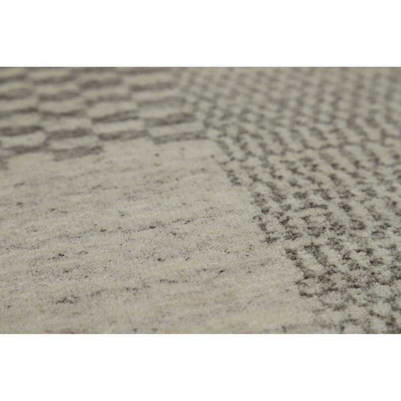 Hand Knotted Oriental 100% Wool Carpet Tribal Tribal Beige & Ivories Gabbeh Area Rug - 7' 9'' X 5' 6''