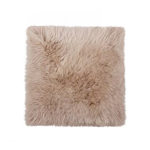 Sheepskin Chair Seat Cover 17x17 Taupe