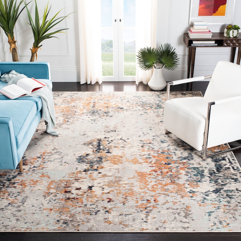 SAFAVIEH Madison Lita Modern Abstract Rug - 8' x 10' - Grey/Beige