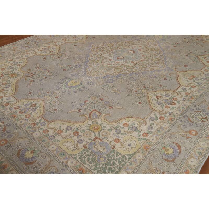 Tabriz Persian Vintage Area Rug Handmade Wool Carpet - 9'6" x 12'7"