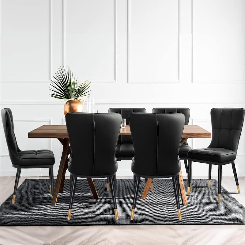 Faux Leather Upholstered Dining Chairs Set of 2/4