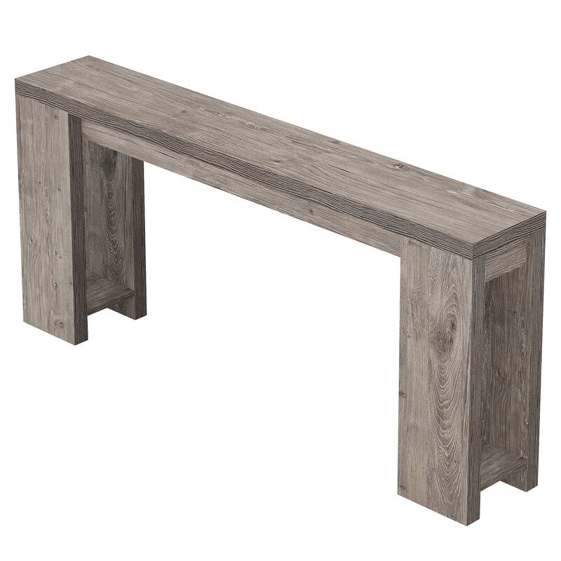 70.9" Farmhouse Extra Long Console Table with Storage for Living Room - Grey