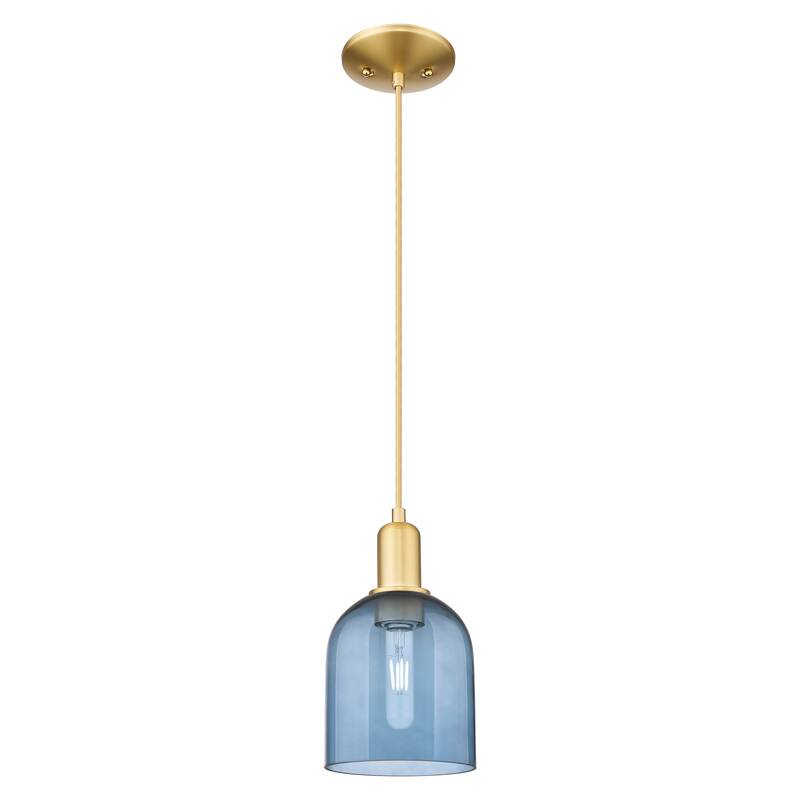 Innovations Lighting Endless Possibilities Arcadia - Bella - 1 Light 6" Cord Hung Mini Pendant - Blue/Satin Gold