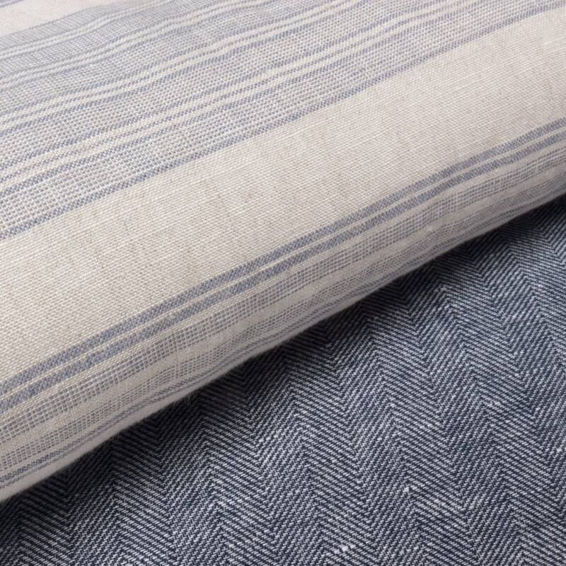 Noah. Linen, Blue, Duvet Cover Set