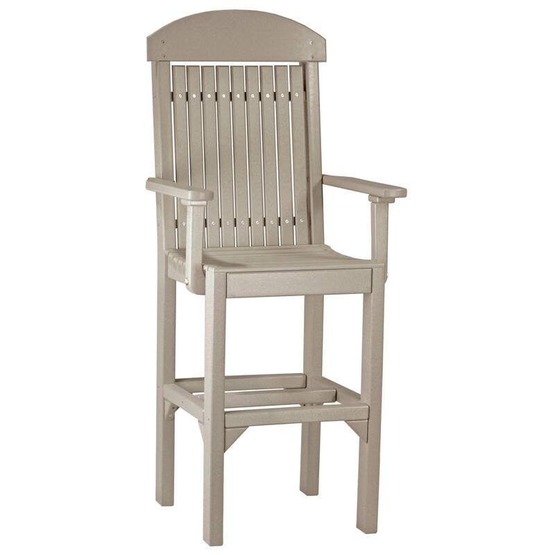 Set of 4 Poly Lumber Classic Dining Chairs - Arm Chair - Weatherwood - Extra Tall