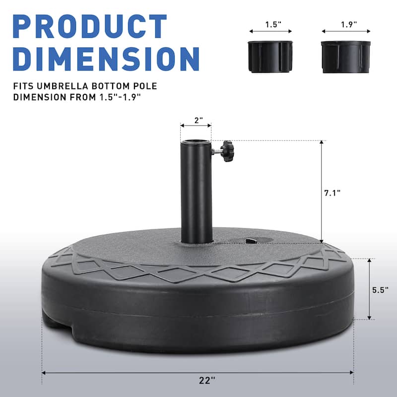 95 lbs Sand Filled Patio Umbrella Stand Base, 67 lbs Heavy Duty Water Suitable for Base Stand