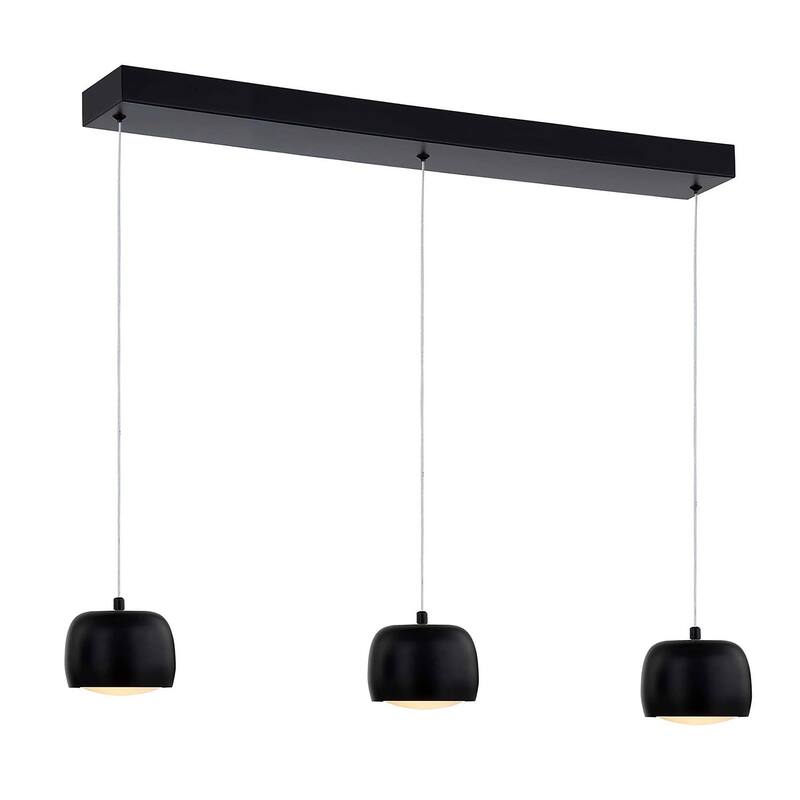 Justice Design Group Frascati LED 3-Light Linear Chandelier - Matte Black Finish - Matte Black