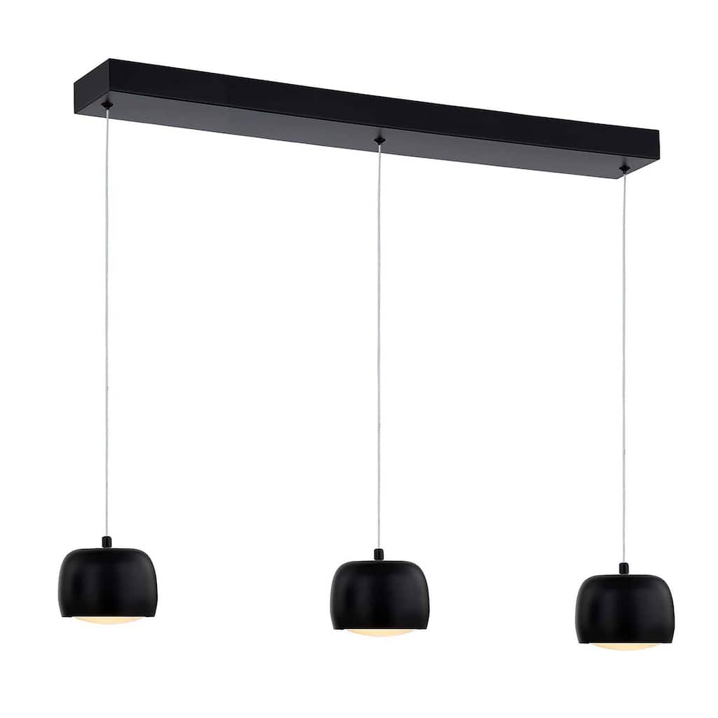 Justice Design Group Frascati LED 3-Light Linear Chandelier - Matte Black Finish