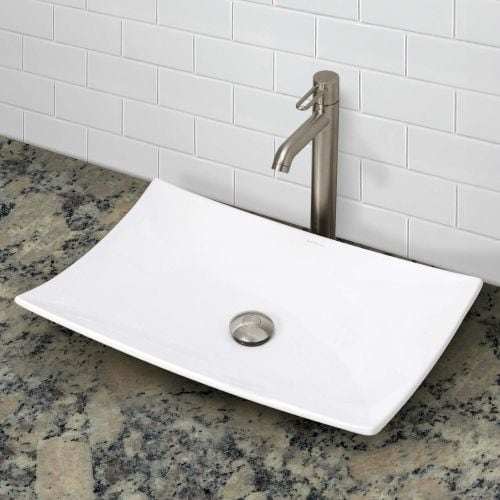 Decolav 1443 Clically Redefined 23 5 8 Rectangular Vitreous Decolav 1443 Clically Redefined 23 5 8 Rectangular Vitreous China Vessel Bathroom Sink