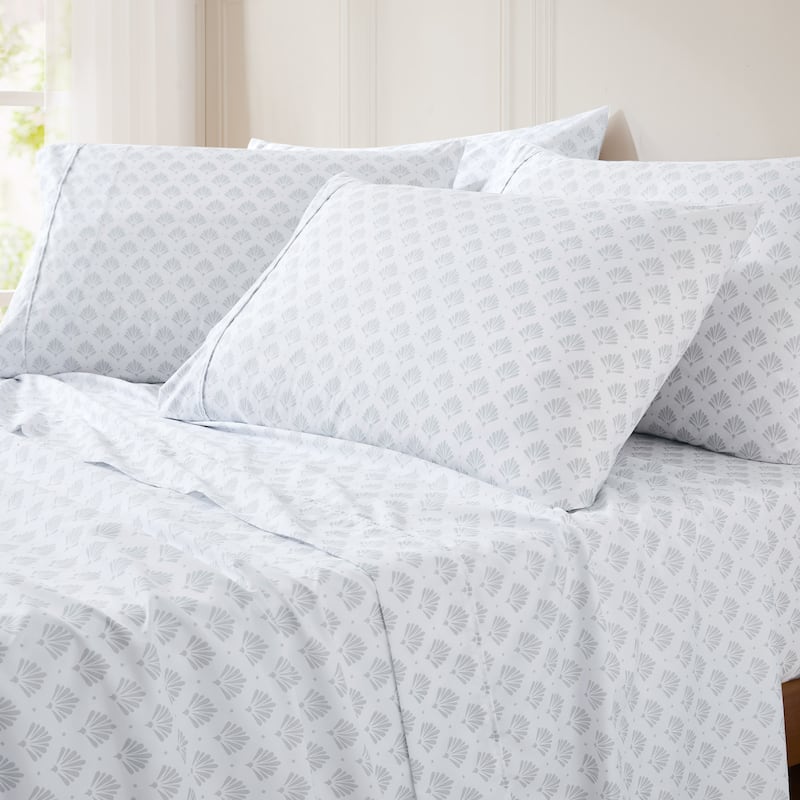 Lush Decor Scallop Fan Gray Sheet Set