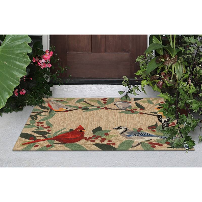 Liora Manne Frontporch Bird Border Indoor/Outdoor Rug - 1'8" x 2' 6"