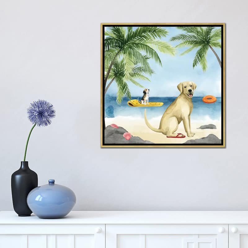 iCanvas "Dogs on Deck II" by Grace Popp Framed Canvas Print