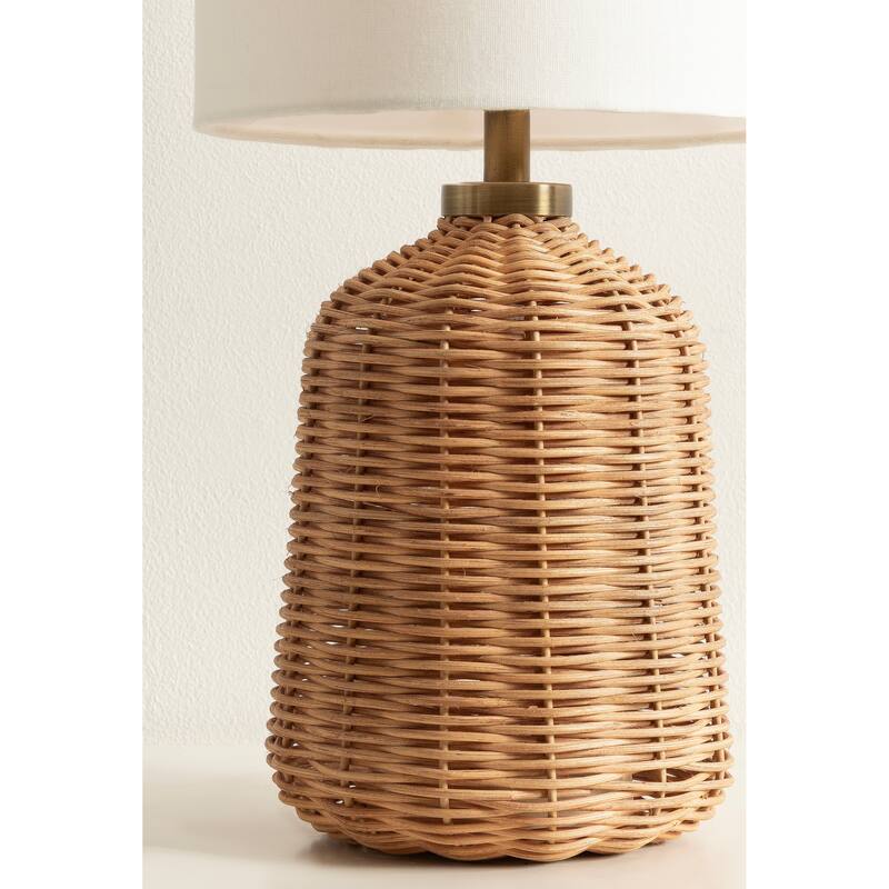 Kate and Laurel Wylla Rattan Table Lamp - 8x8x18