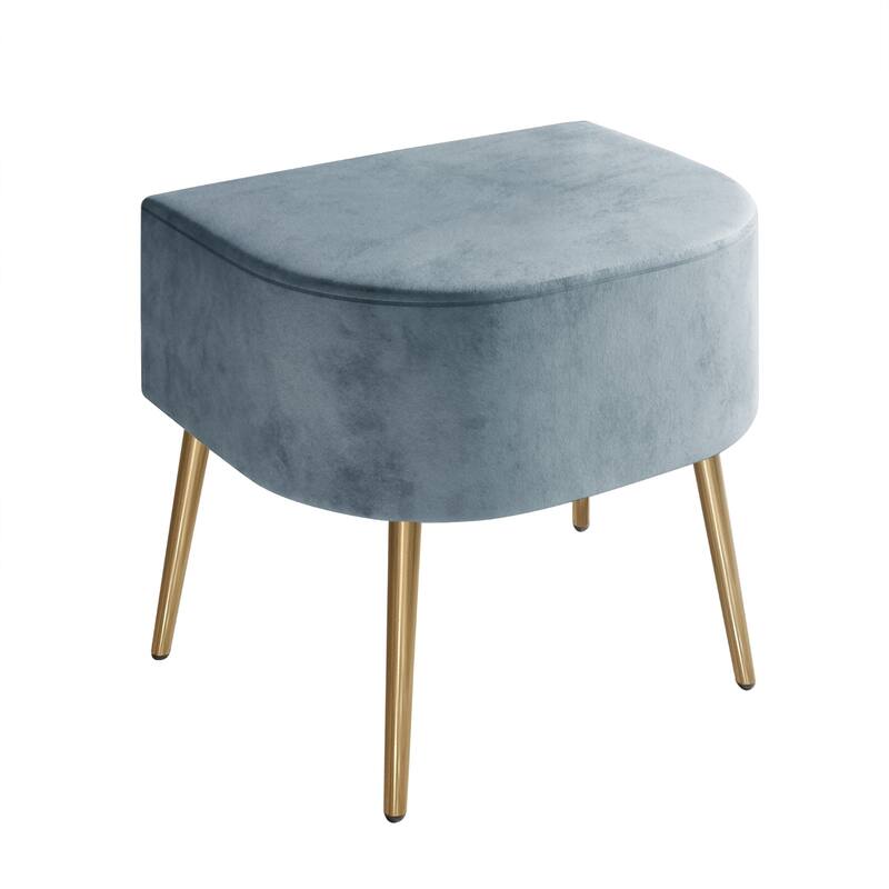 Clayfell CASSY VELVET FLARED ARM CHAIR WITH STOOL - 28.9"