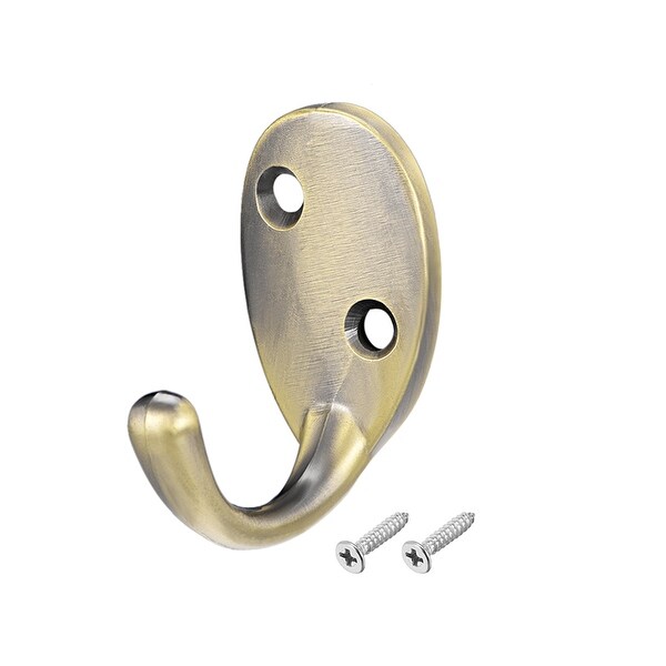 2 PK;; TWIN HAT AND ROBE COAT HANGER CLOTHES HOOK BRASS PLATED SCREWS 23E2