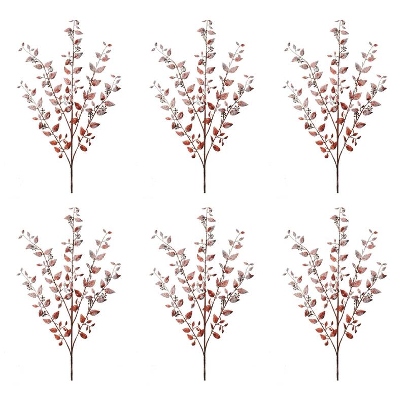 Frosted Leaf Artificial Christmas Spray - 32" - Set of 6