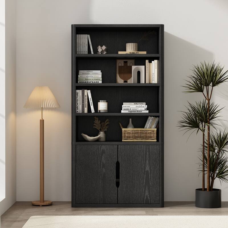 Manhattan Comfort Rivington Modern 40 In Bookcase Cabinet - Black - Single