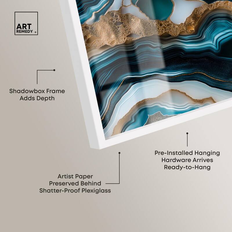 Teal Tectonic II Shadowbox by Art Remedy