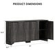 preview thumbnail 2 of 22, 61" Large Buffet Sideboard Cabinet with 4 Fluted Doors and Storage - 61x15.7x31.5in