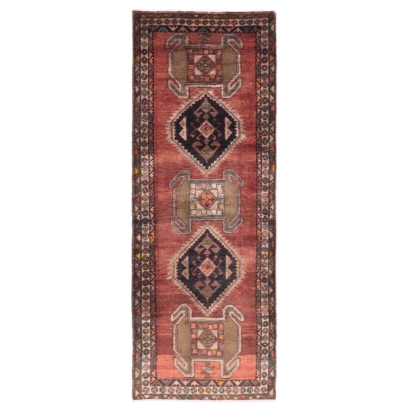 ECARPETGALLERY Hand-knotted Konya Anatolian Dark Red Wool Rug - 3'8 x 10'5