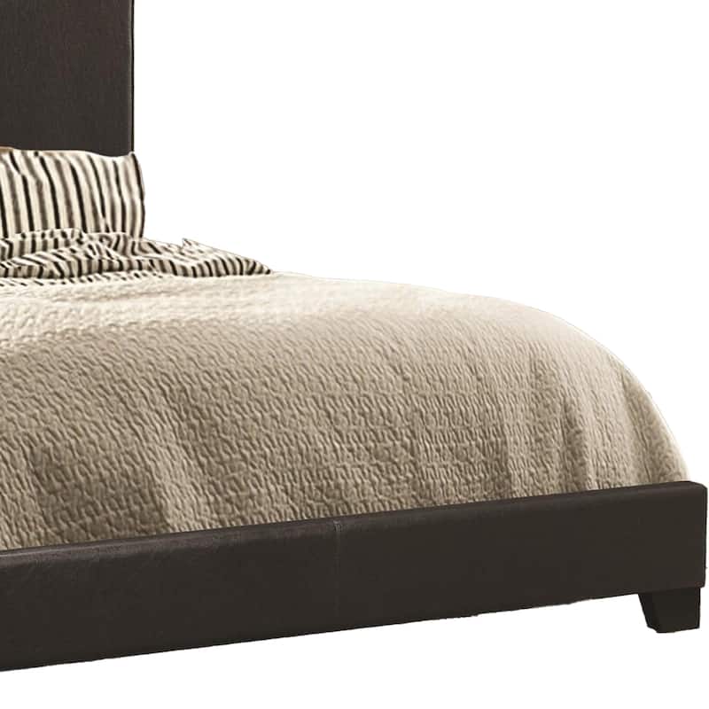 Leather Upholstered Eastern King Size Platform Bed, Black