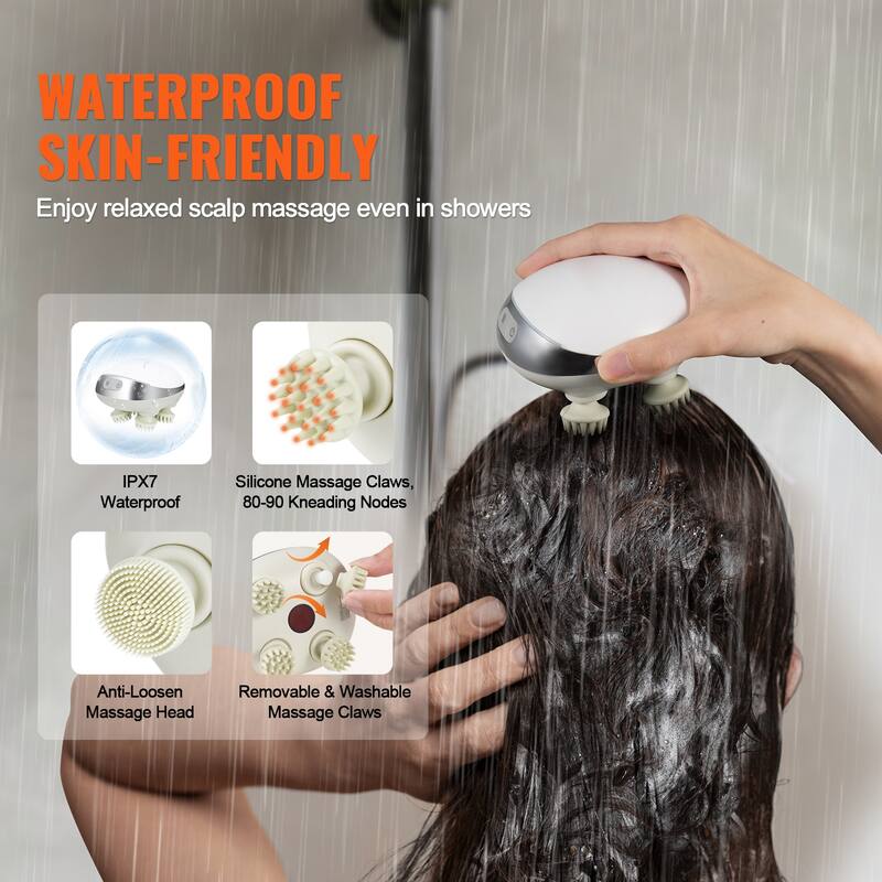 Electric Scalp Massager with Heat for Hair Growth, Deep Clean, Stress Relax - 4-mode settings