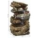 preview thumbnail 3 of 12, Sunnydaze Tiered Rock and Log Tabletop Fountain with LED Lights - 10.5-Inch