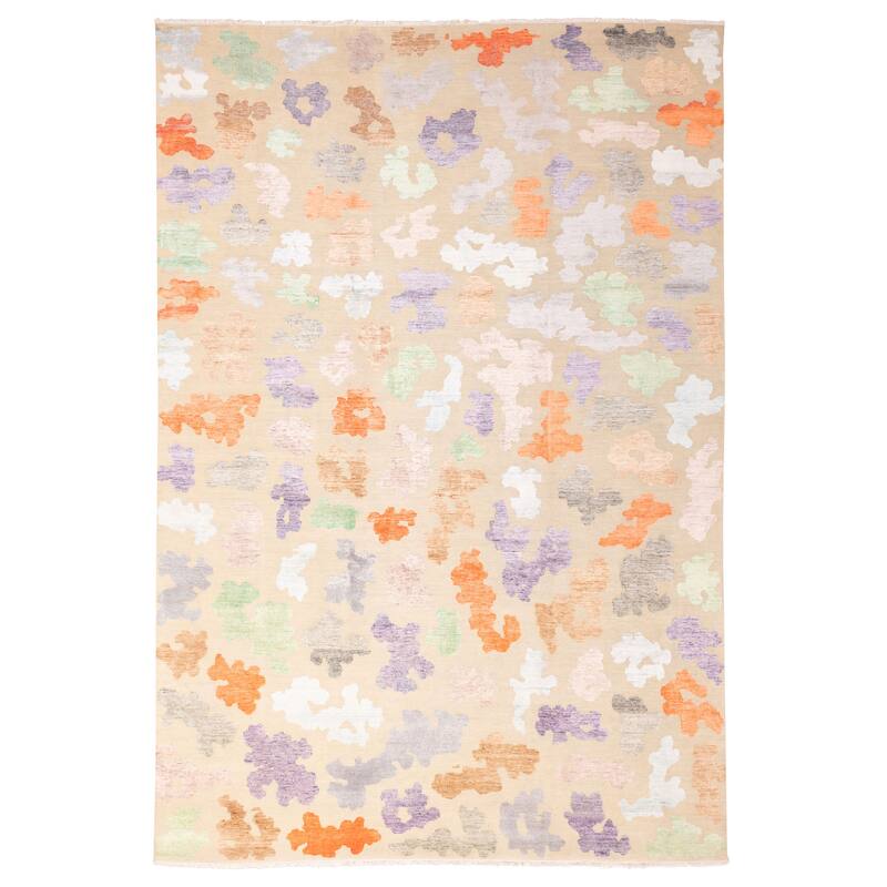 ECARPETGALLERY Hand-knotted Legacy Khaki Silk, Wool Rug - 9'11 x 14'2