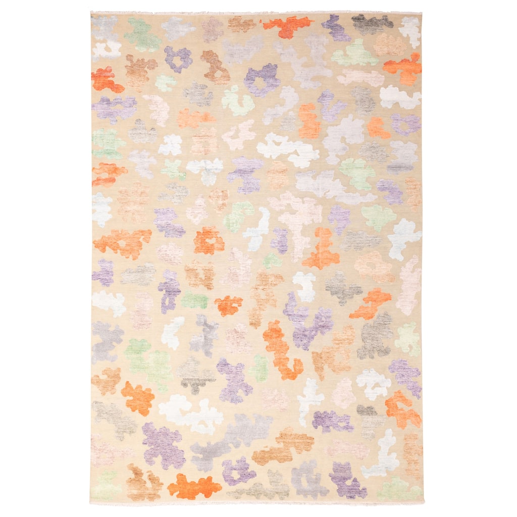ECARPETGALLERY Hand-knotted Legacy Khaki Silk, Wool Rug - 9'11 x 14'2