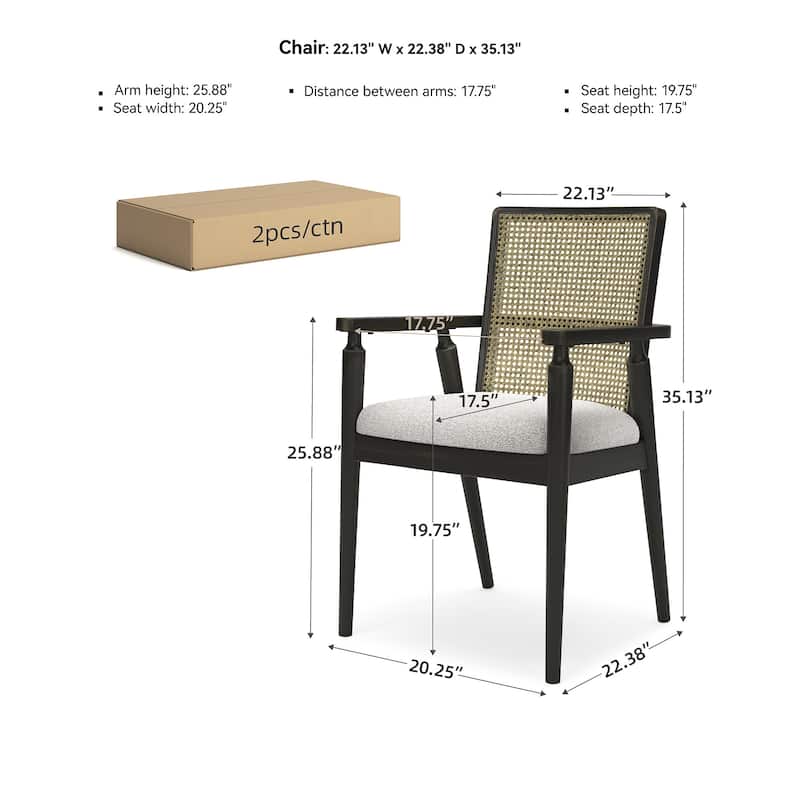 Signature Design by Ashley Galliden Black/Gray Dining Arm Chair - 22.13"W x 22.38"D x 35.13"H