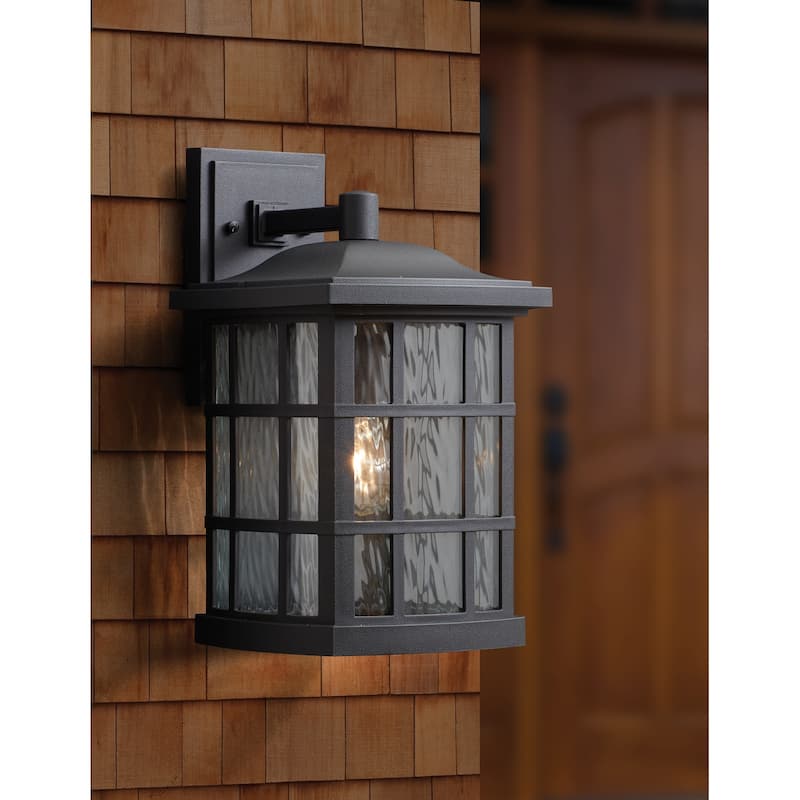 Stonington 1-Light Outdoor Wall Lantern in Mystic Black - Mystic Black