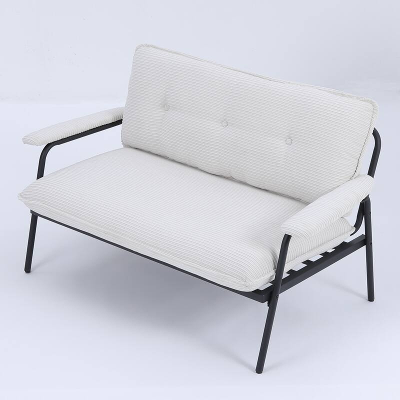 53-Inch Beige Polyester Blend Sofa for Small Spaces