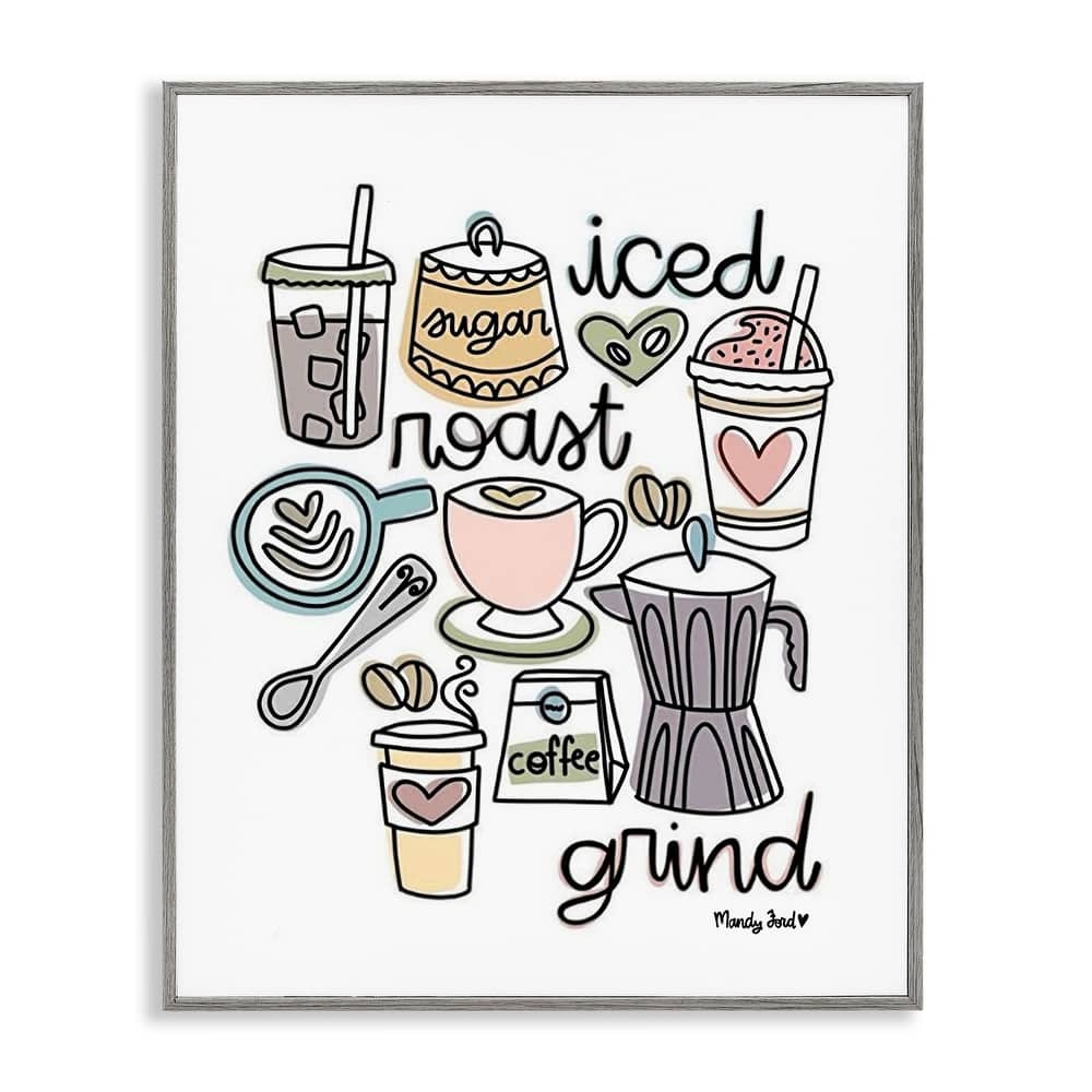 Stupell Various Coffee Types Trend Framed Giclee Art Design By Mandy Ford Art + Illustration