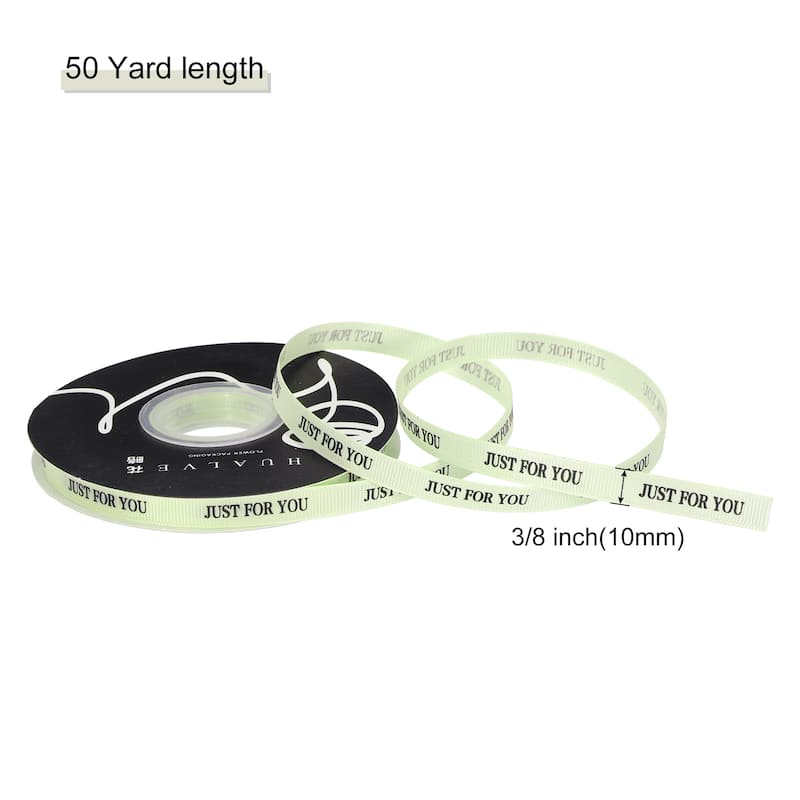 3/8Inch 50 Yard Personalized Satin Ribbon Pastel, Printed Just for You - Green