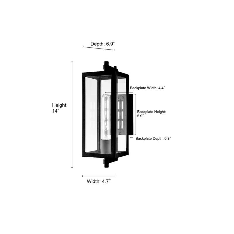 Millennium Lighting Messi 1 Light Outdoor Wall Sconce in Textured Black