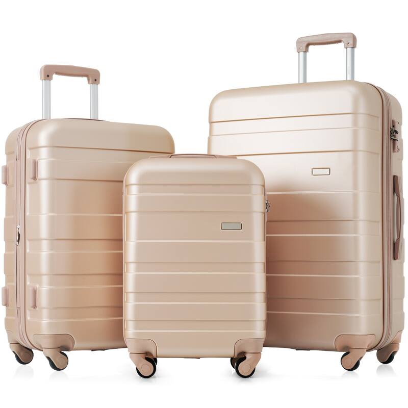 3 Pcs Luggage Set, Expandable ABS Hardshell Suitcases Spinner Wheels with TSA Lock 20''24''28''