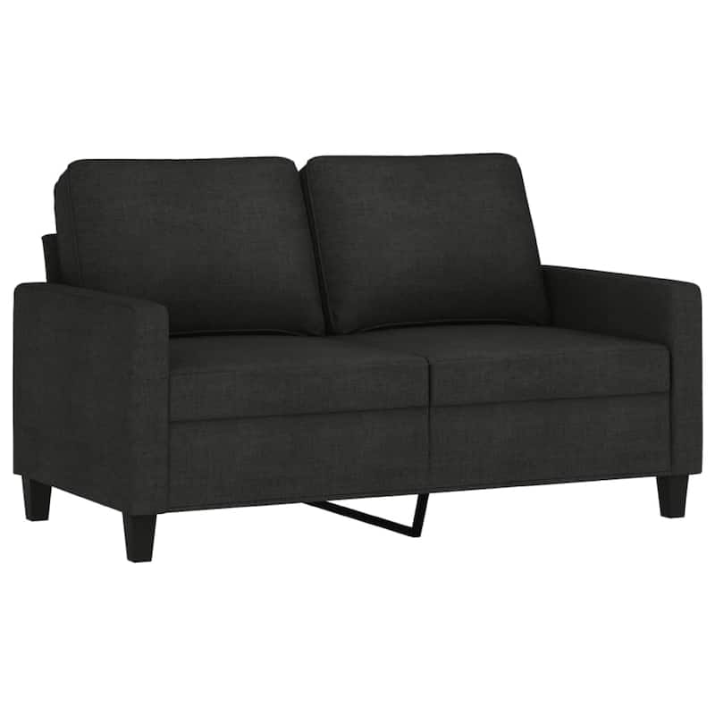 Modern Loveseat in Black Polyester with Simple Minimalist Silhouette