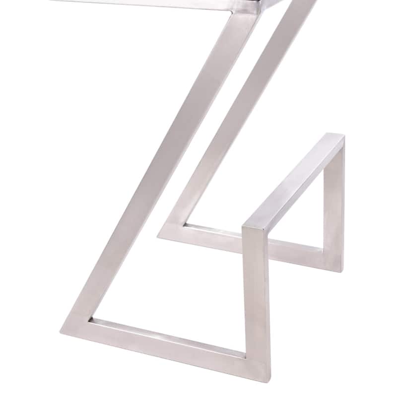 Contemporary 26" Counter Height Bar Chair with Silver Iron Base and Soft Faux Leather Cushion Seat - 26"H x 17"W x 17"D