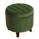 preview thumbnail 13 of 11, Carbon Loft Hackback Velvet Forest Green Round Storage Ottoman