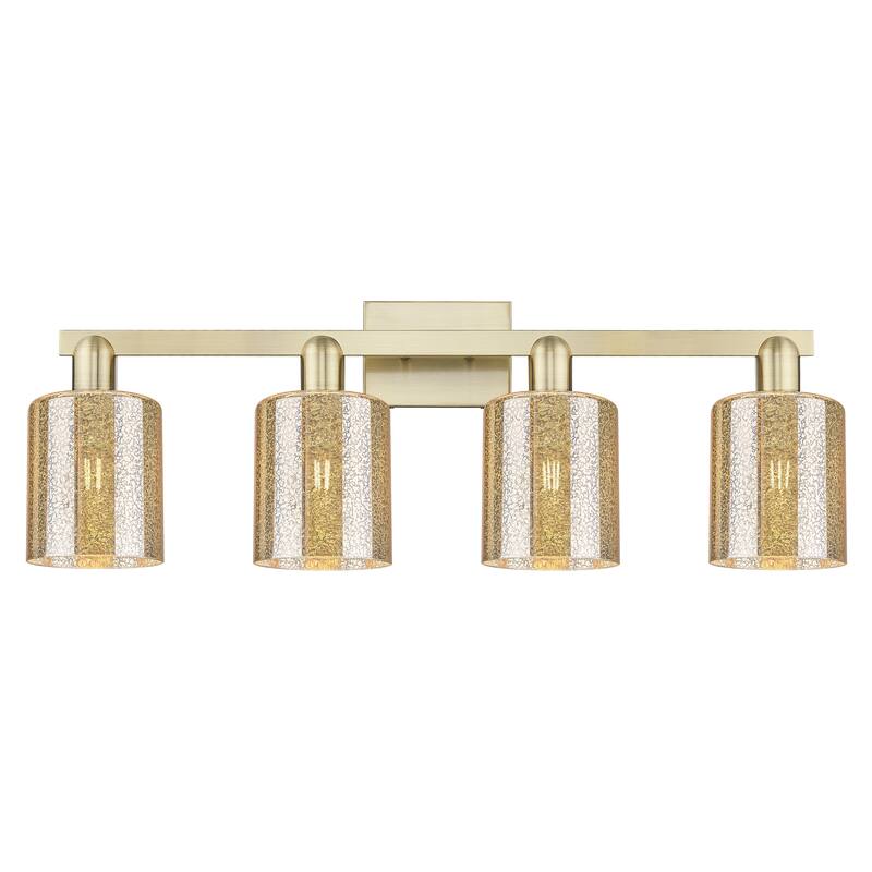 Innovations Lighting Endless Possibilities Arcadia - Cobbleskill - 4 Light 32" Bath Vanity Light - Mercury/Antique Brass