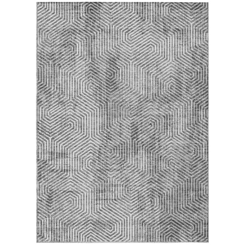 HomeRoots Geometric Transitional Rectangle Outdoor Rug