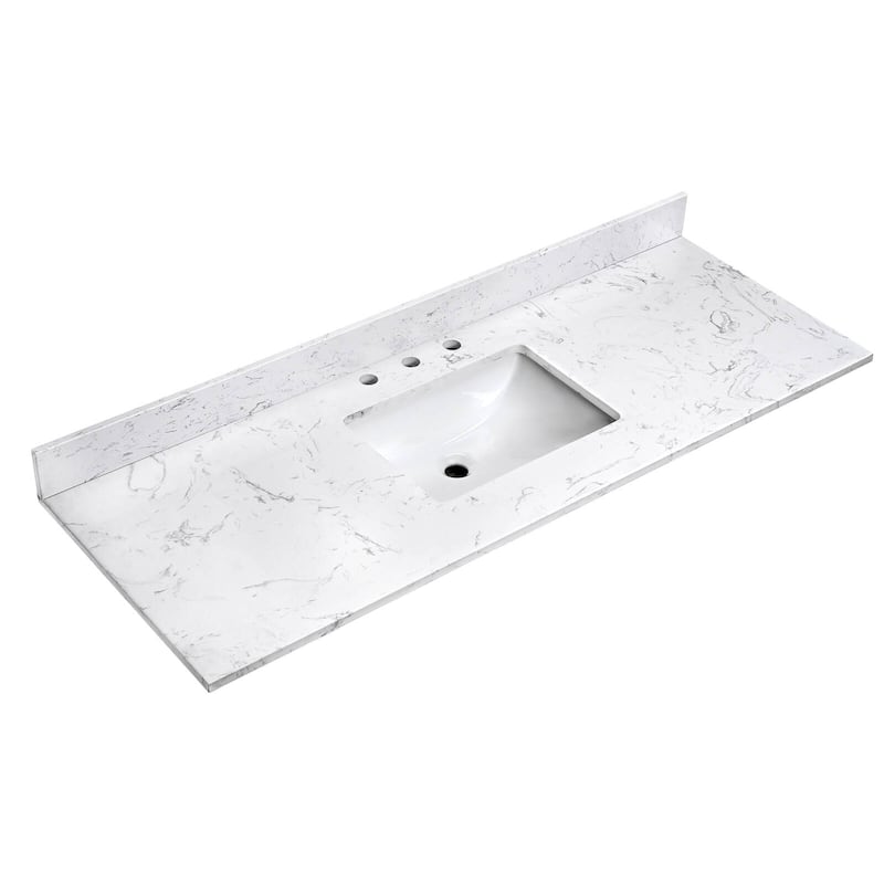 Serenlace Engineered Marble Vanity Countertop with Sink - 60 in. Top Single Sink
