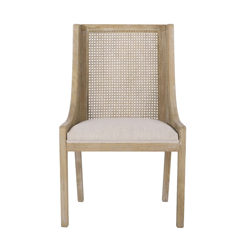 Sorenza 7pc Dining Set with Cane Rattan Dining Chairs and Rubberwood Table by Christopher Knight Home