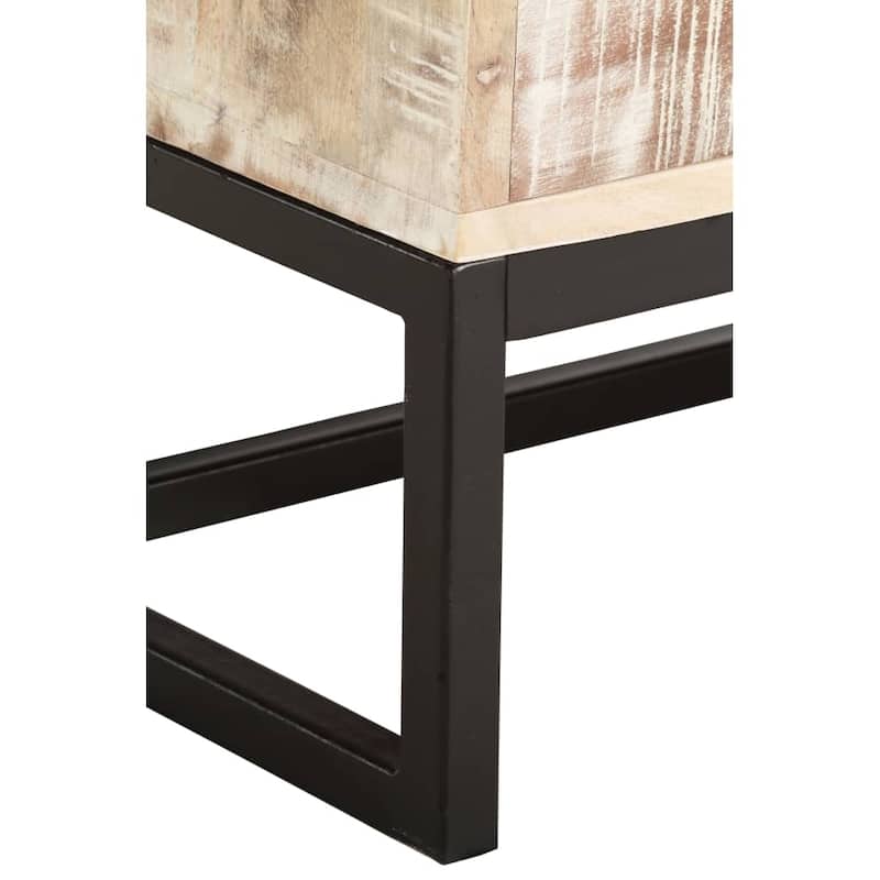 vidaXL Coffee Table White 46.1"x19.7"x11.8" Solid Acacia Wood