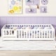preview thumbnail 1 of 8, Full Size Bed Floor Bed with Safety Guardrails and Door for Kids White