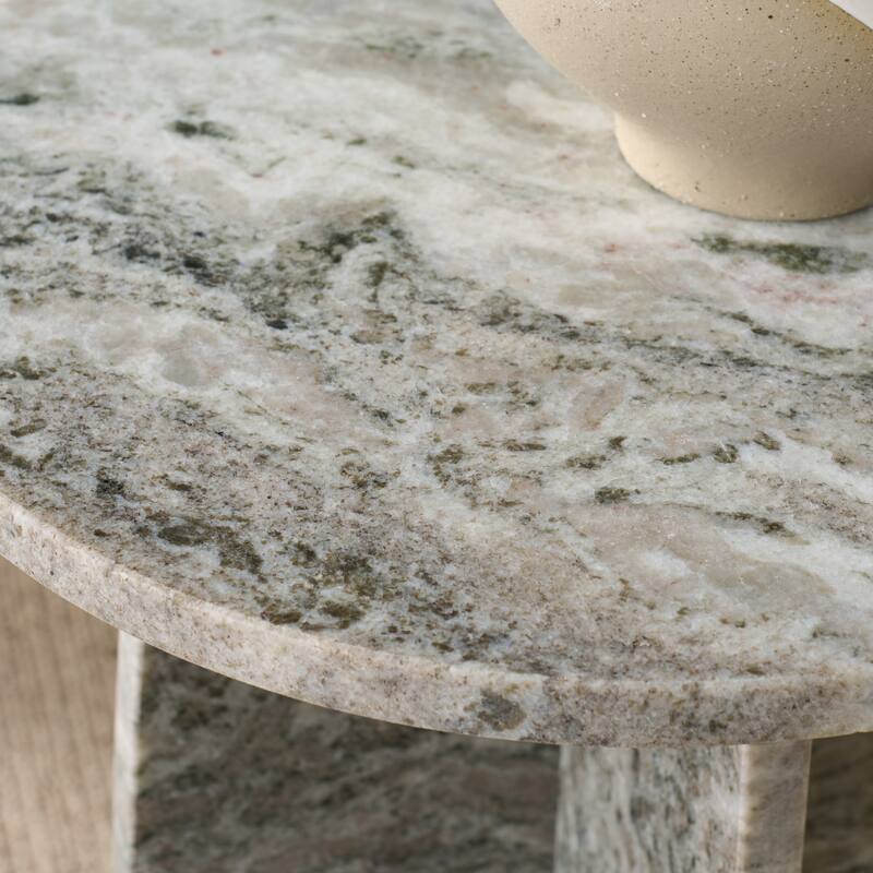 SAFAVIEH Home Mariabelle Marble Side Table - 16"W x 16"D x 22"H