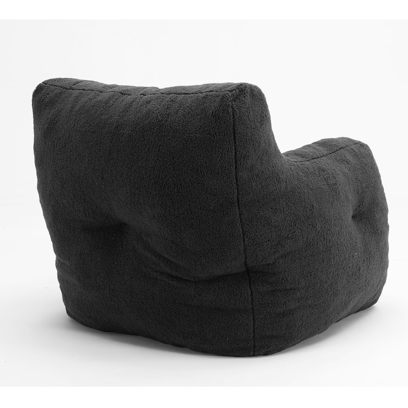 Mieres Faux Fur Fabric Bean Bag Chair, Floor Sofa For Living Room, Bedroom Lazy Sofa